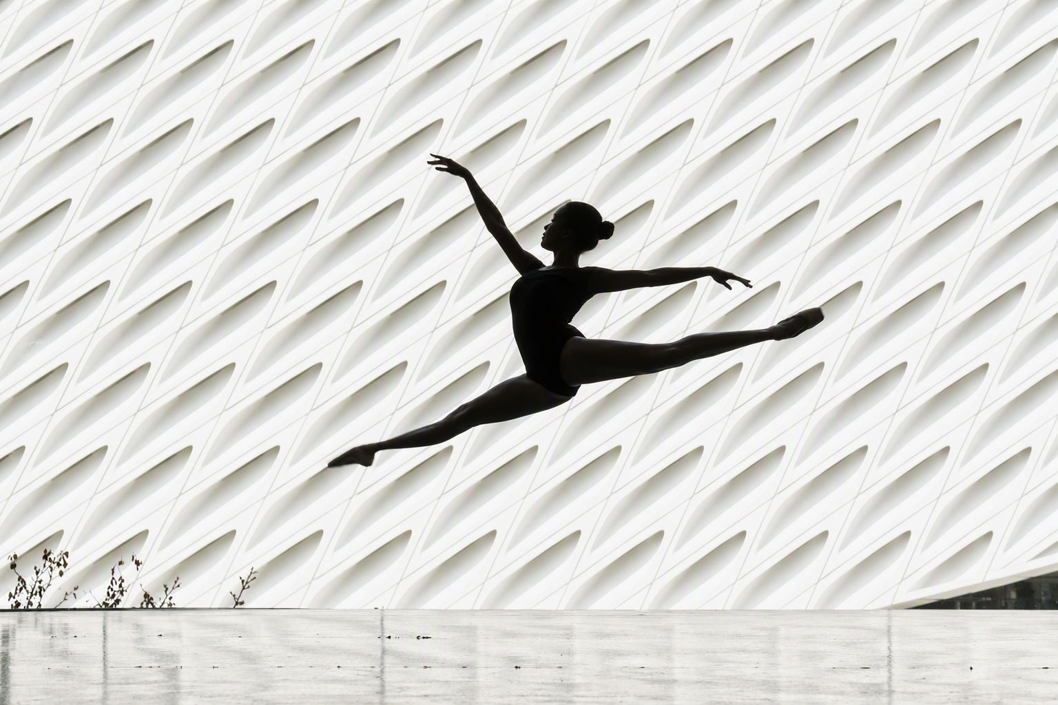 Destiny-Colburn-Broad-photo-w Professional dancer Destiny Colburn performing a grand jeté, demonstrating the athleticism and artistry supported by Robbins dance floors