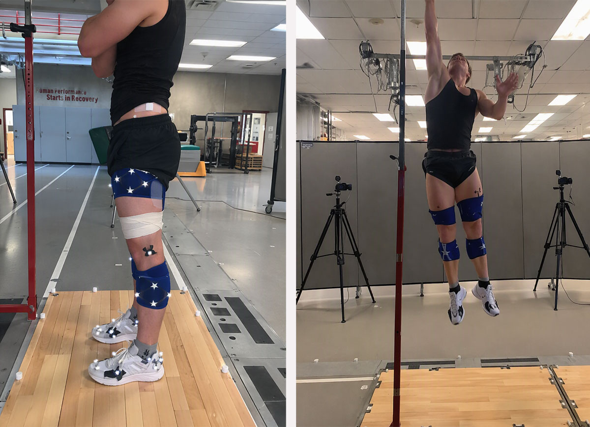 Biomechanics testing of athlete landing performance on a Robbins sprung dance floor in a sports science research laboratory