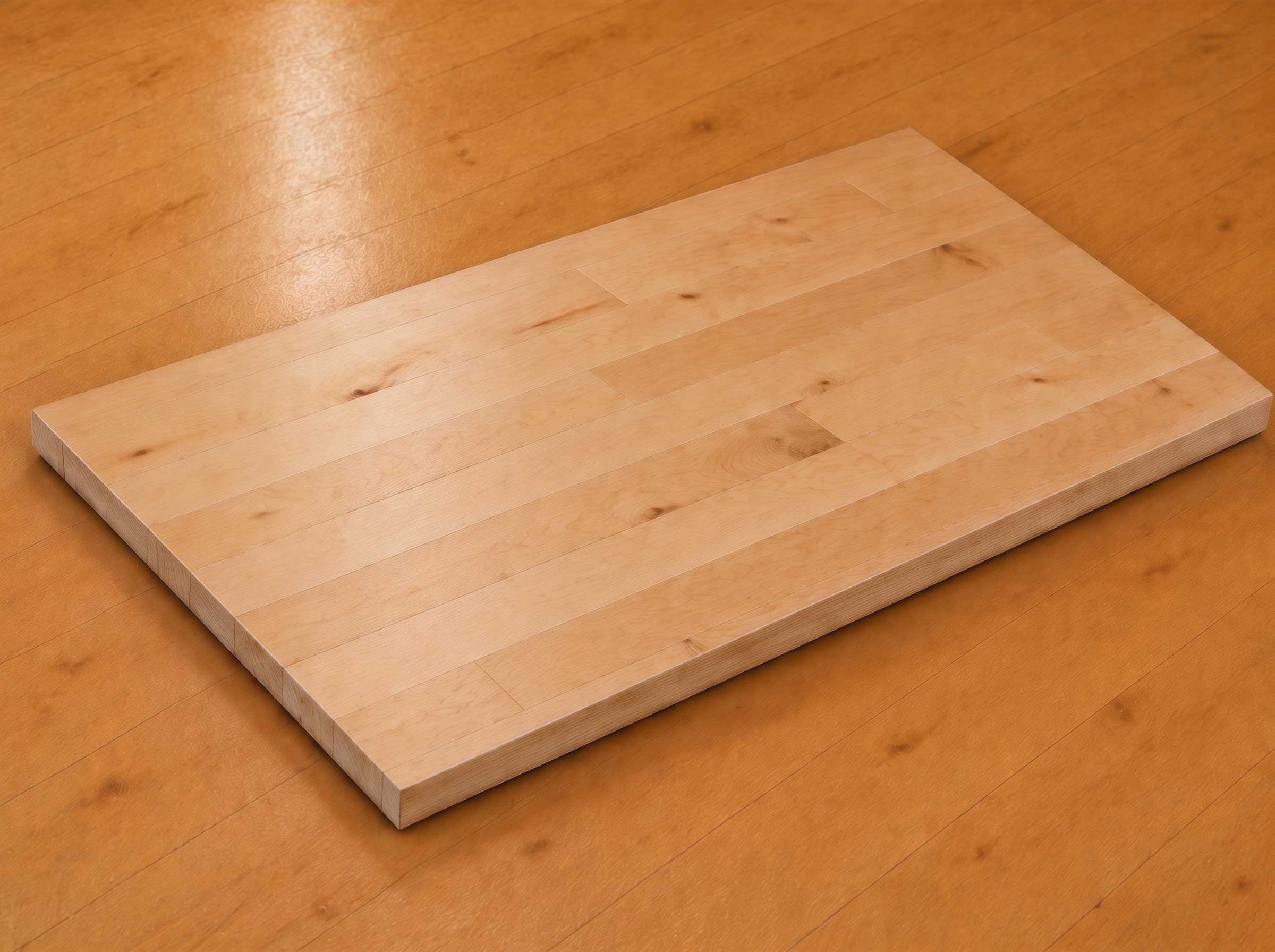 Hardwood maple dance flooring surface sample